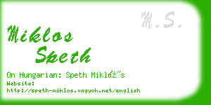 miklos speth business card